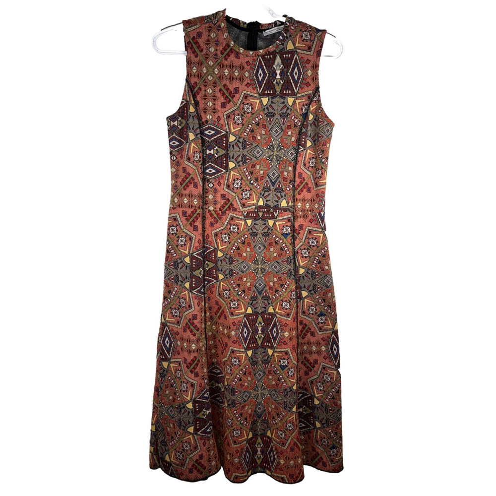 Zara Trafaluc Fall Winter Collection Geometric Dress Women’s Size Medium Red